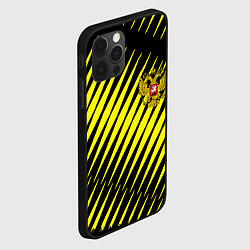 Чехол для iPhone 12 Pro Герб РФ абстракция, цвет: 3D-черный — фото 2