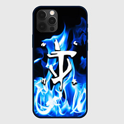 Чехол для iPhone 12 Pro Doom fire знак, цвет: 3D-черный