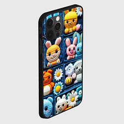 Чехол для iPhone 12 Pro Пэчворк с зайцами, цвет: 3D-черный — фото 2