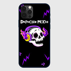 Чехол для iPhone 12 Pro Depeche Mode неоновый череп, цвет: 3D-черный