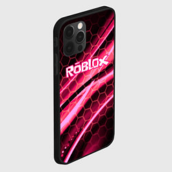Чехол для iPhone 12 Pro Roblox броня розовый, цвет: 3D-черный — фото 2