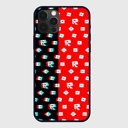 Чехол для iPhone 12 Pro Roblox glitch pattern, цвет: 3D-черный