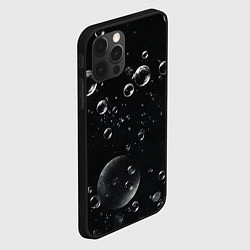 Чехол для iPhone 12 Pro Пузыри на черном фоне, цвет: 3D-черный — фото 2