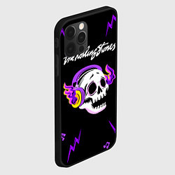 Чехол для iPhone 12 Pro Rolling Stones неоновый череп, цвет: 3D-черный — фото 2