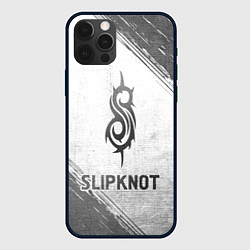 Чехол для iPhone 12 Pro Slipknot - white gradient, цвет: 3D-черный