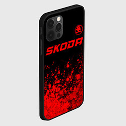 Чехол для iPhone 12 Pro Skoda - red gradient посередине, цвет: 3D-черный — фото 2