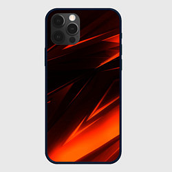 Чехол для iPhone 12 Pro Geometry orange stripes, цвет: 3D-черный