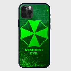 Чехол для iPhone 12 Pro Resident Evil - green gradient, цвет: 3D-черный