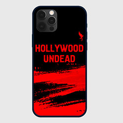 Чехол для iPhone 12 Pro Hollywood Undead - red gradient посередине, цвет: 3D-черный