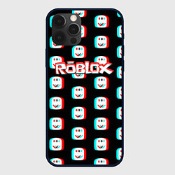 Чехол для iPhone 12 Pro Roblox pattern glitch, цвет: 3D-черный