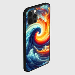 Чехол для iPhone 12 Pro Космическое завихрение - инь янь, цвет: 3D-черный — фото 2