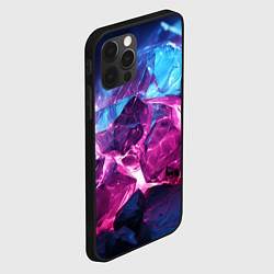 Чехол для iPhone 12 Pro Синие и фиолетовые камни текстура, цвет: 3D-черный — фото 2