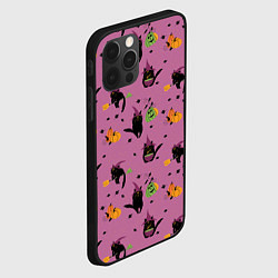 Чехол для iPhone 12 Pro Хэллоуин и кот ведьмы, цвет: 3D-черный — фото 2