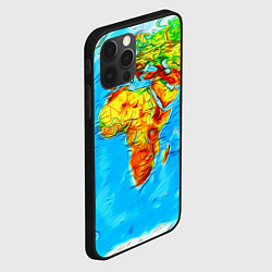 Чехол для iPhone 12 Pro Мировая карта краски, цвет: 3D-черный — фото 2