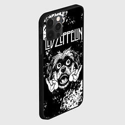 Чехол для iPhone 12 Pro Led Zeppelin рок пес, цвет: 3D-черный — фото 2