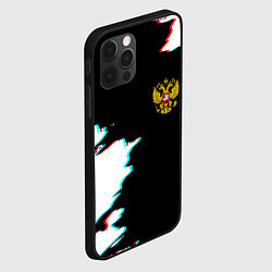 Чехол для iPhone 12 Pro Герб глитч краски, цвет: 3D-черный — фото 2