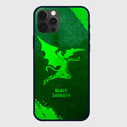 Чехол для iPhone 12 Pro Black Sabbath - green gradient, цвет: 3D-черный