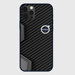 Чехол для iPhone 12 Pro Volvo carbon car, цвет: 3D-черный