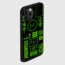 Чехол для iPhone 12 Pro Twenty one pilots neon, цвет: 3D-черный — фото 2