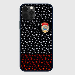 Чехол для iPhone 12 Pro Герб РФ и ссср ласточки, цвет: 3D-черный