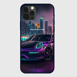 Чехол для iPhone 12 Pro Porshe night city, цвет: 3D-черный