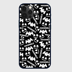 Чехол для iPhone 12 Pro Marshmello pattern music, цвет: 3D-черный