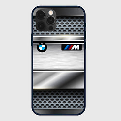 Чехол для iPhone 12 Pro BMW metal texture, цвет: 3D-черный