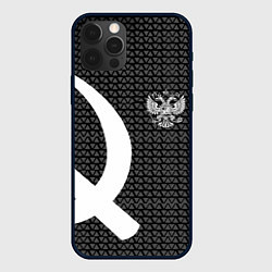 Чехол для iPhone 12 Pro Герб РФ паттерн стиль ссср, цвет: 3D-черный