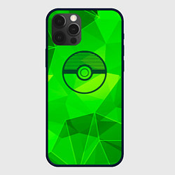 Чехол для iPhone 12 Pro Pokemon green poly, цвет: 3D-черный