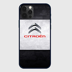 Чехол для iPhone 12 Pro Citroen grey metal, цвет: 3D-черный