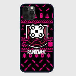 Чехол для iPhone 12 Pro Rainbow six winter pink, цвет: 3D-черный