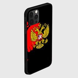 Чехол для iPhone 12 Pro Герб РФ красный, цвет: 3D-черный — фото 2