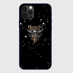 Чехол для iPhone 12 Pro Baldurs Gate белые краски, цвет: 3D-черный