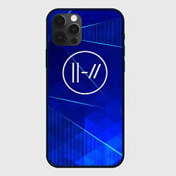 Чехол для iPhone 12 Pro Twenty One Pilots blue poly, цвет: 3D-черный