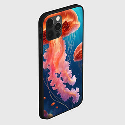 Чехол для iPhone 12 Pro Подводный мир медузы, цвет: 3D-черный — фото 2