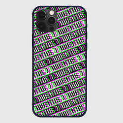 Чехол для iPhone 12 Pro Juventus glitch pattern, цвет: 3D-черный