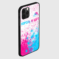 Чехол для iPhone 12 Pro Король и Шут neon gradient style посередине, цвет: 3D-черный — фото 2