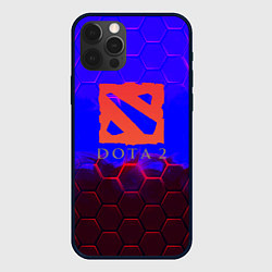 Чехол для iPhone 12 Pro Dota 2 броня текстура, цвет: 3D-черный