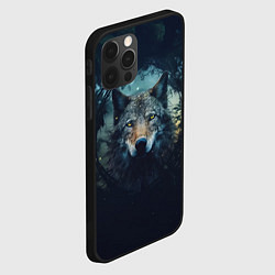 Чехол для iPhone 12 Pro Голова волка, цвет: 3D-черный — фото 2
