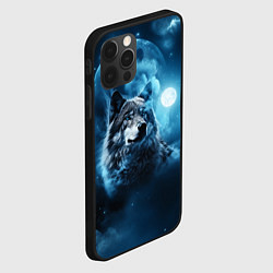Чехол для iPhone 12 Pro Волк ночное синее небо, цвет: 3D-черный — фото 2