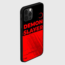 Чехол для iPhone 12 Pro Demon Slayer - red gradient посередине, цвет: 3D-черный — фото 2