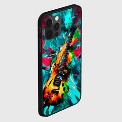 Чехол для iPhone 12 Pro Электрогитара в красках, цвет: 3D-черный — фото 2