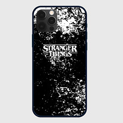 Чехол для iPhone 12 Pro Stranger things брызги красок, цвет: 3D-черный