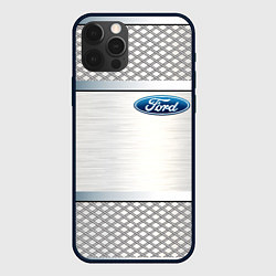 Чехол для iPhone 12 Pro FORD metal steel auto, цвет: 3D-черный