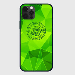 Чехол для iPhone 12 Pro Ramones green poly, цвет: 3D-черный