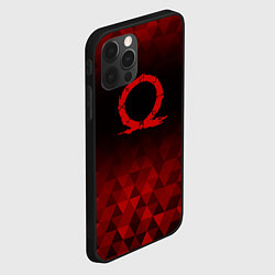 Чехол для iPhone 12 Pro God of War red poly, цвет: 3D-черный — фото 2