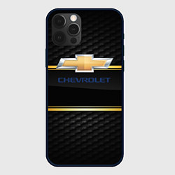 Чехол для iPhone 12 Pro Chevrolet auto steel, цвет: 3D-черный