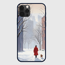 Чехол для iPhone 12 Pro Прогулка зима, цвет: 3D-черный