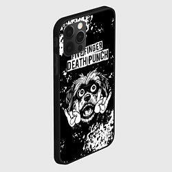 Чехол для iPhone 12 Pro Five Finger Death Punch рок пес, цвет: 3D-черный — фото 2