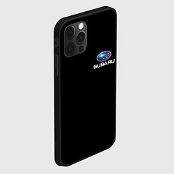 Чехол для iPhone 12 Pro Subaru logo auto, цвет: 3D-черный — фото 2